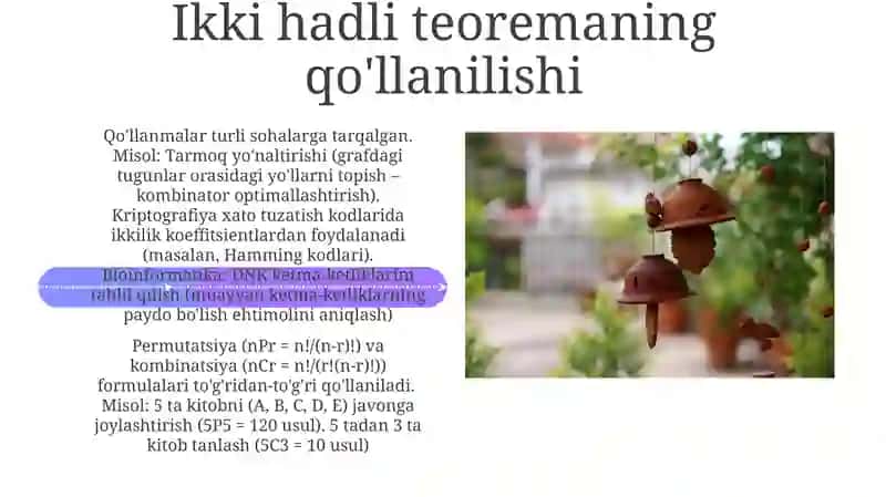 Permutatsiyalar va Kombinatsiyalar 4