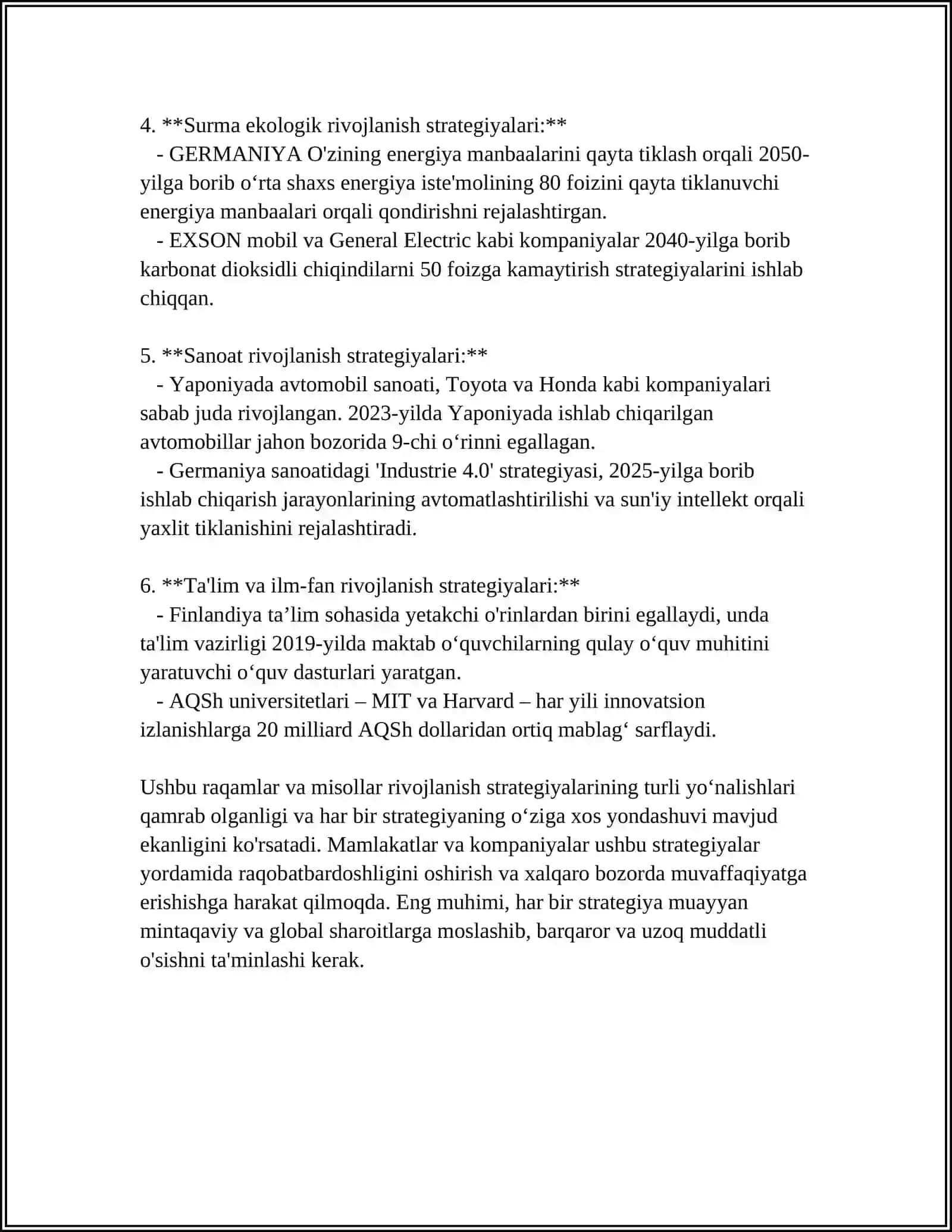 Rivojlanish strategiyalari 4