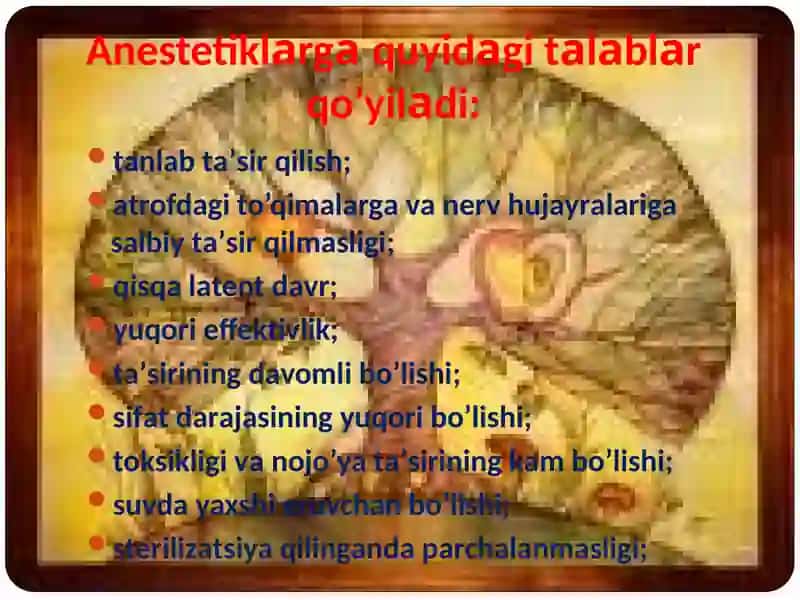 Afferent innervatsiyaga taʼsir etuvchi dori vositalar 4