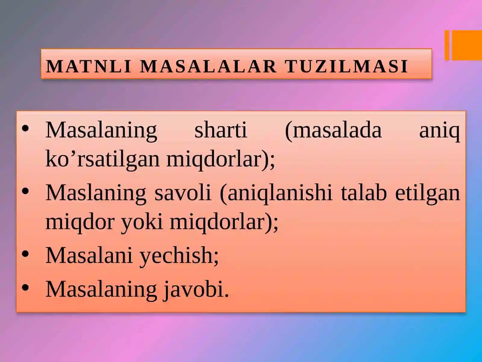 BOSHLANG’ICH MATEMATIKA KURSINAZARIYSI 4