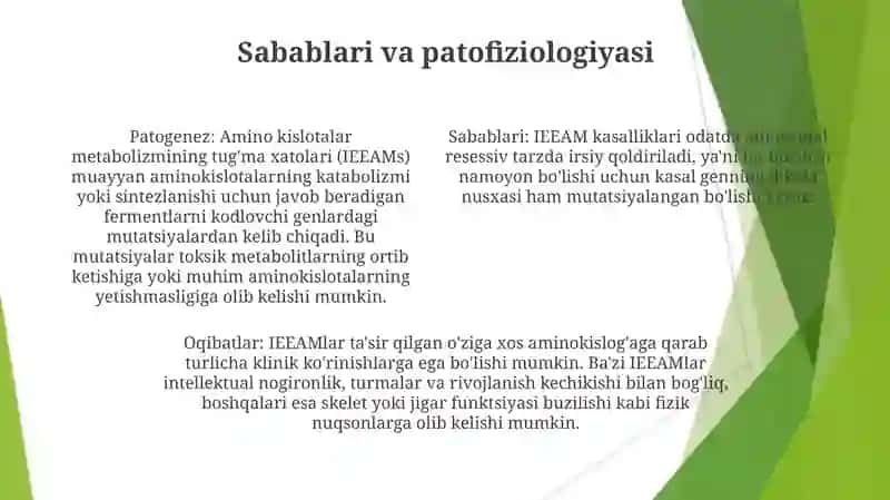 Aminokislotalar Almashinuvining TugʻMa Kasalliklari 4