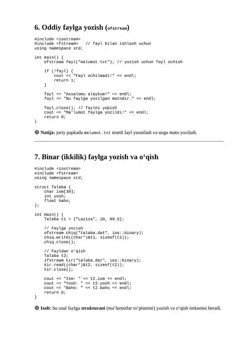 FAYLLAR VA FAYLLAR BILAN ISHLASH 4