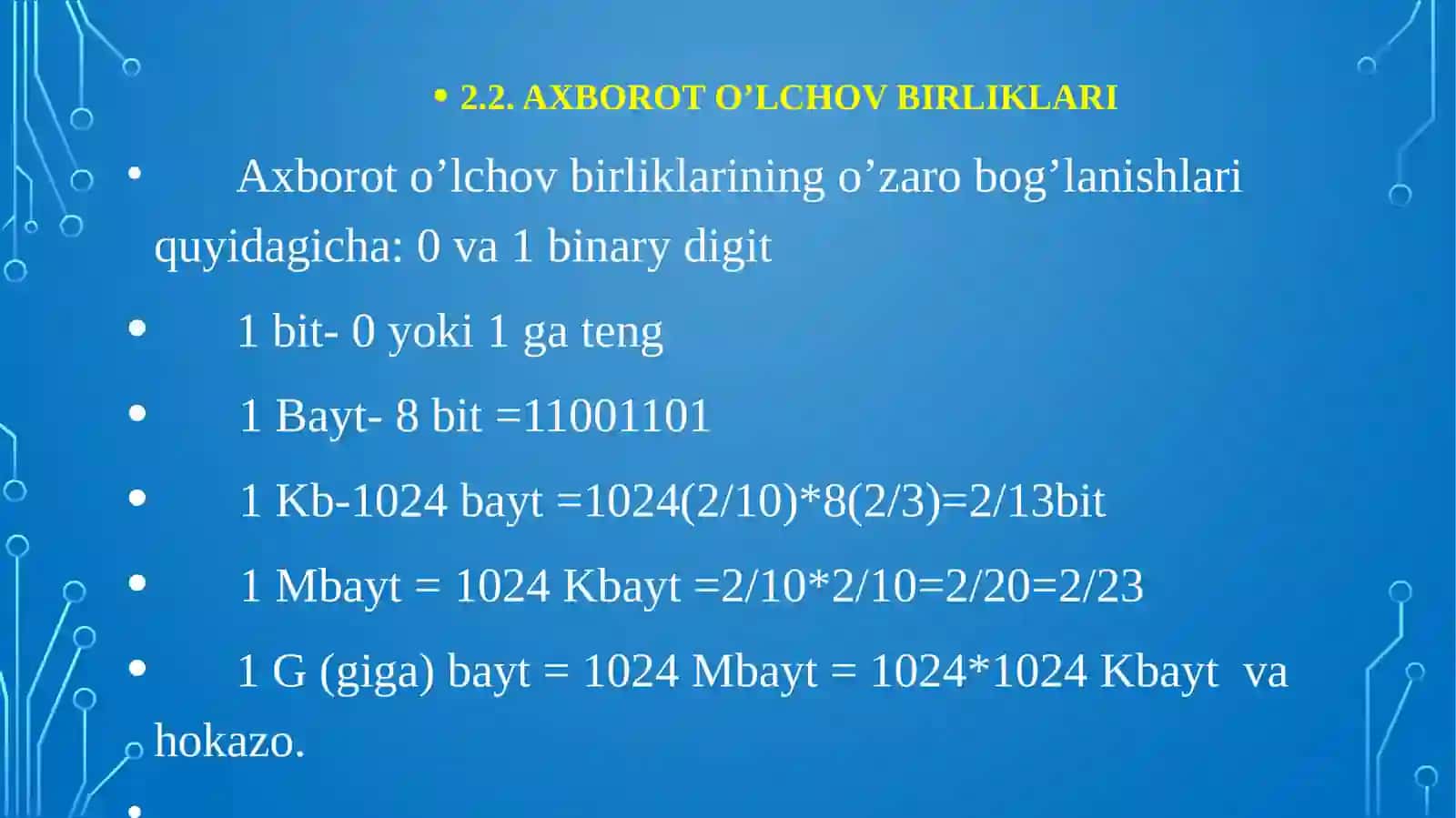 KOMP`YUTER TEXNIKASI ASOSLARI 4