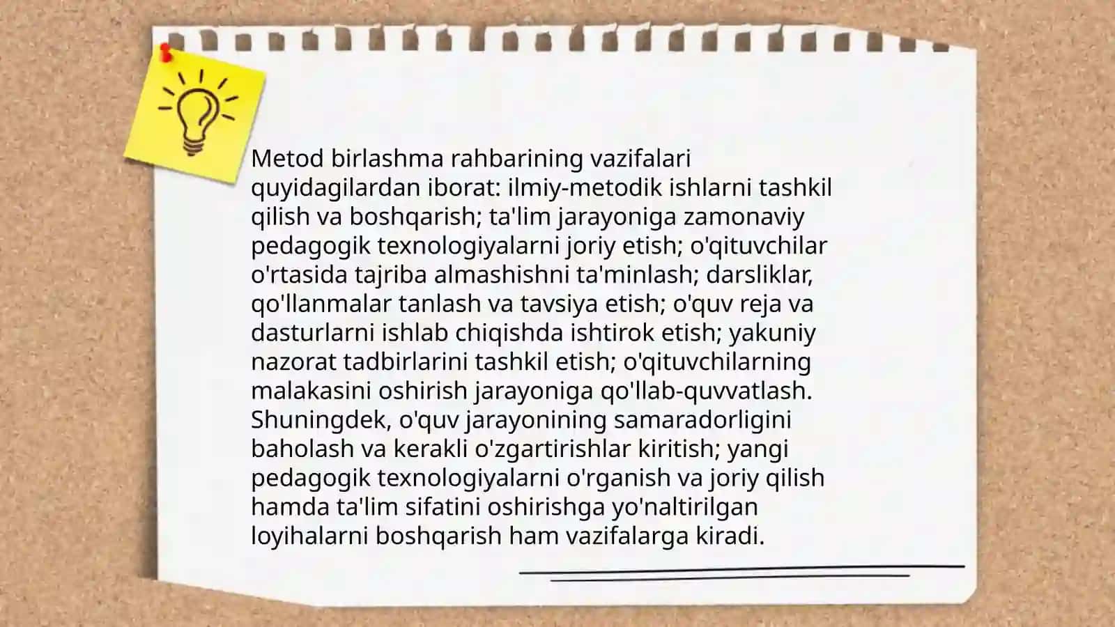 Boshlangʻich taʼlimda metod birlashma rahbariga qoʻyilgan talablarni ishlab chiqish 4
