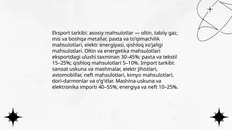 Oʼzbekistonda tashqi iqtisodiy faoliyat 4