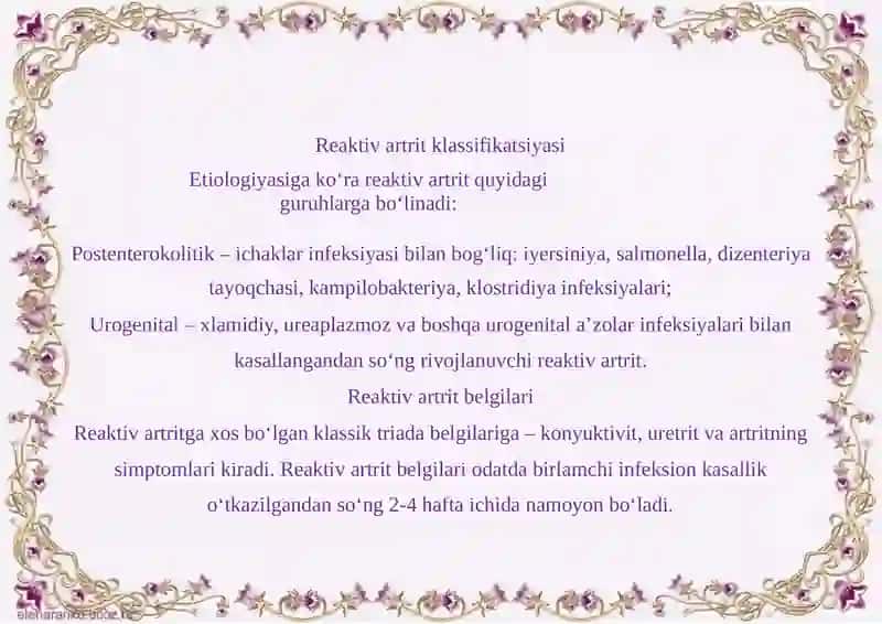 REAKTIV ARTRITLAR 4