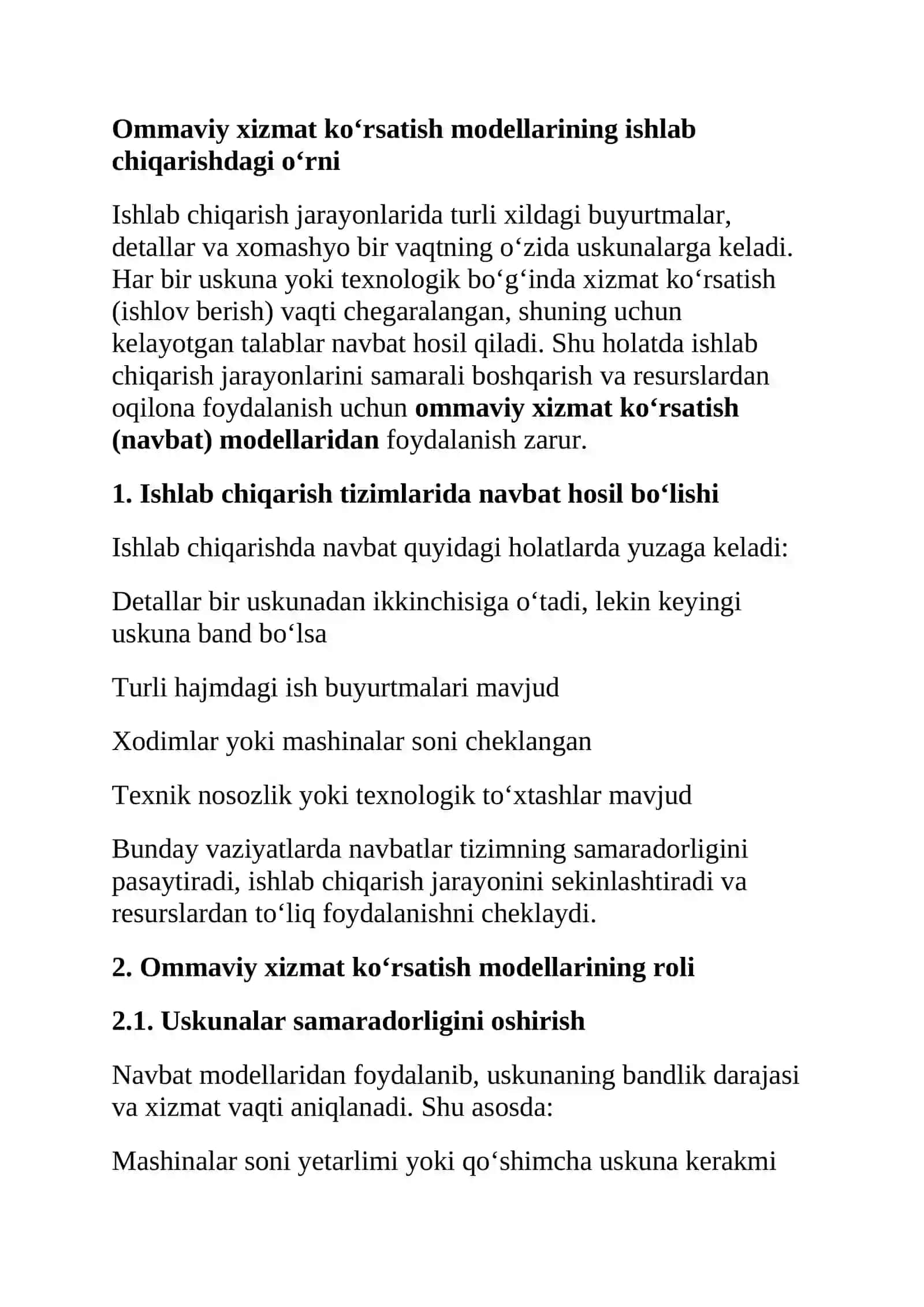 Ommaviy Xizmat Ko'rsatish Modellari 4