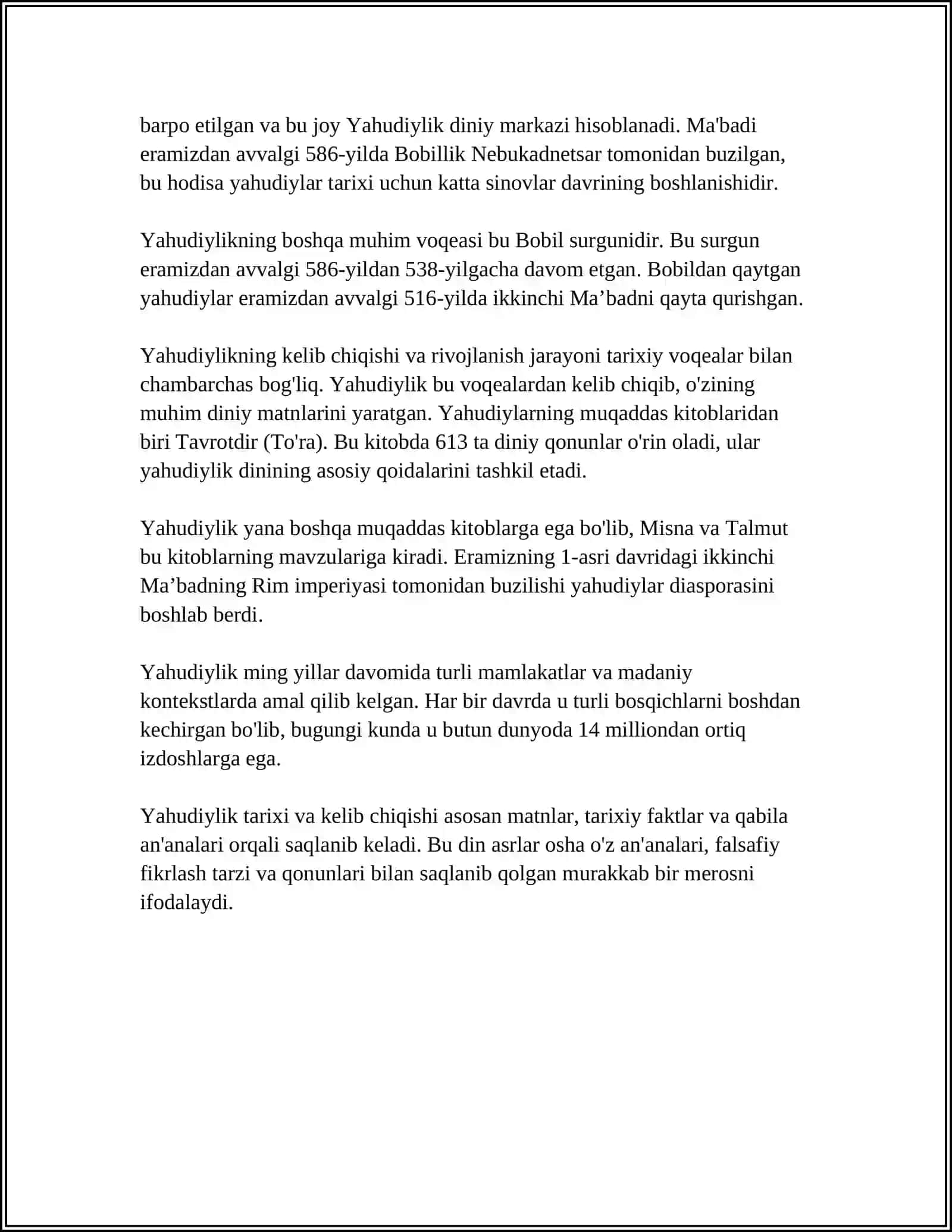 YAXUDIYLIK TAʼLIMOT VA MUQADDAS KITOBI 4