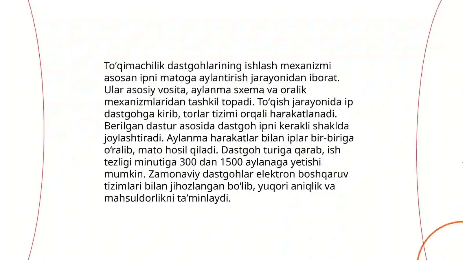 Toʻqimachilik dastgohida toʻqima hosil qilish 4