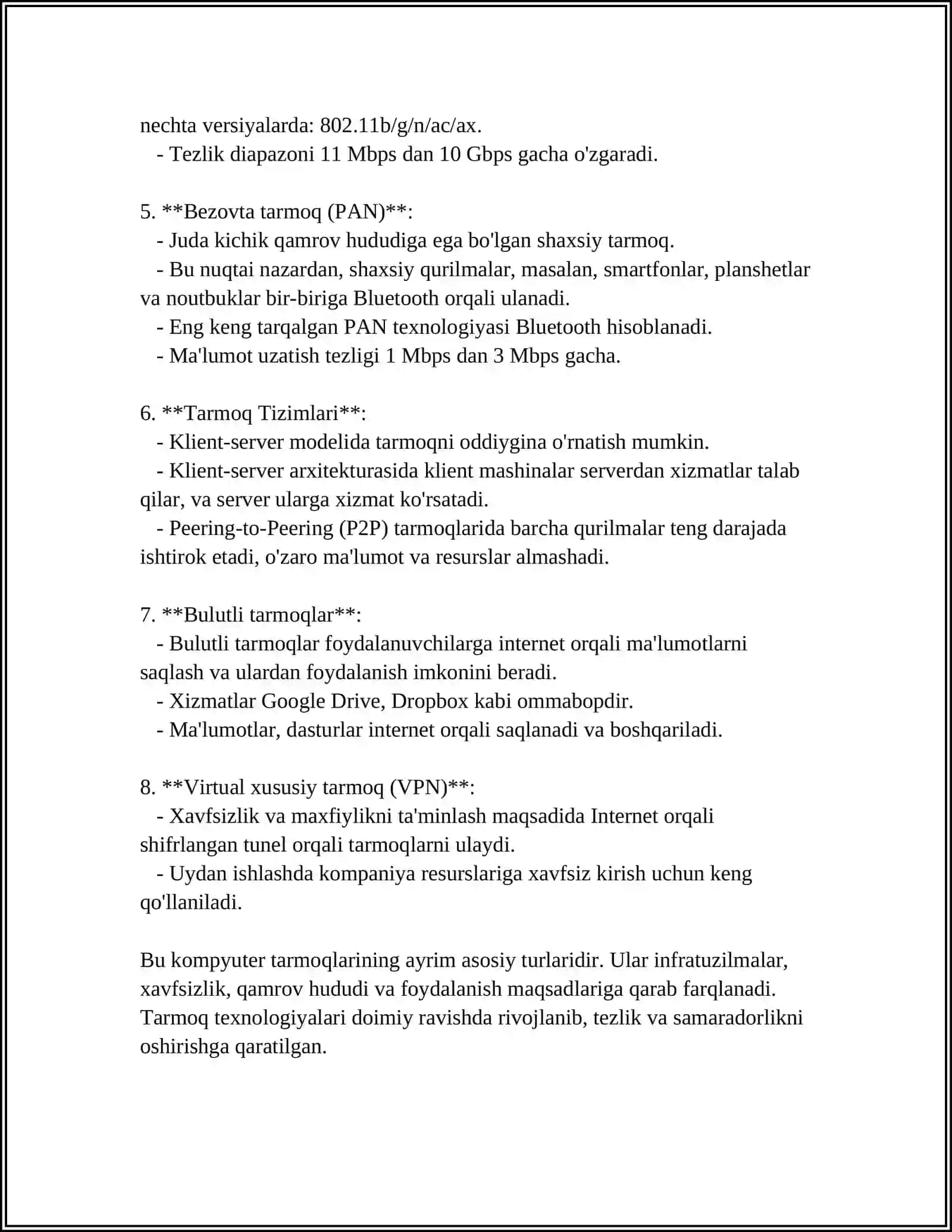 KOMPYUTER TARMOQLARI VA UNING ASOSIY TUSHUNCHALARI VA TURLARI 4