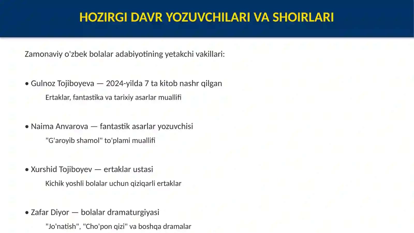 O'zbek bolalar adabiyoti 4