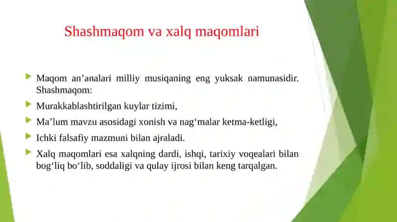 MILLIY MUSIQA, QO‘SHIQCHILIK, RAQS MADANIYATINING O‘ZIGA XOS JIHATLARI. 4
