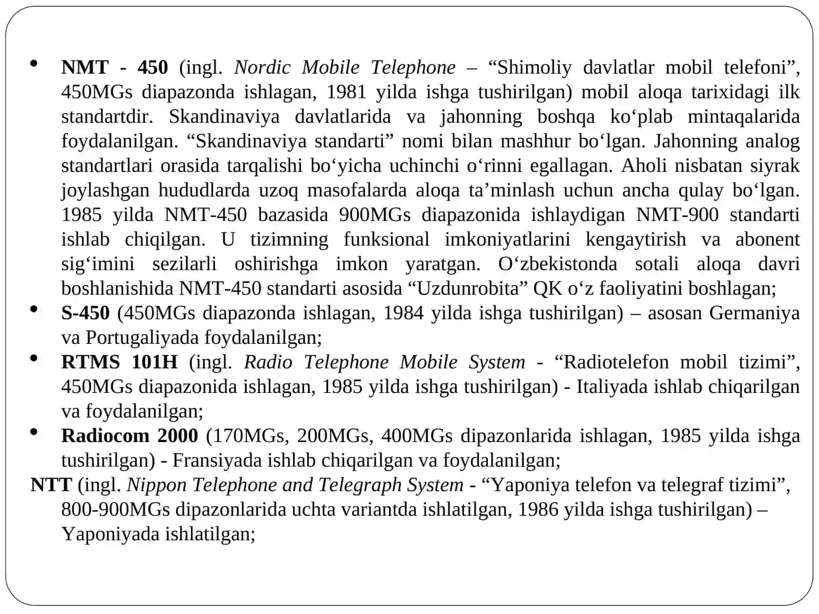 Harakatdagi tranking standartli radio aloqa tizimlari 4