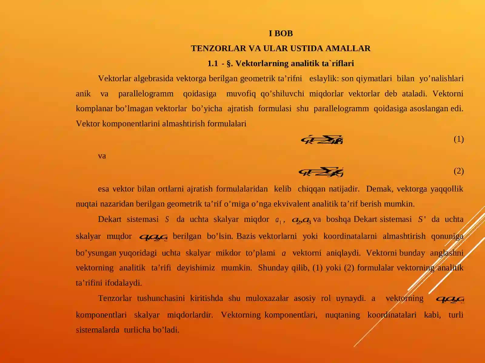 BOB.TENZORLAR VA ULAR USTIDA AMALLAR 4