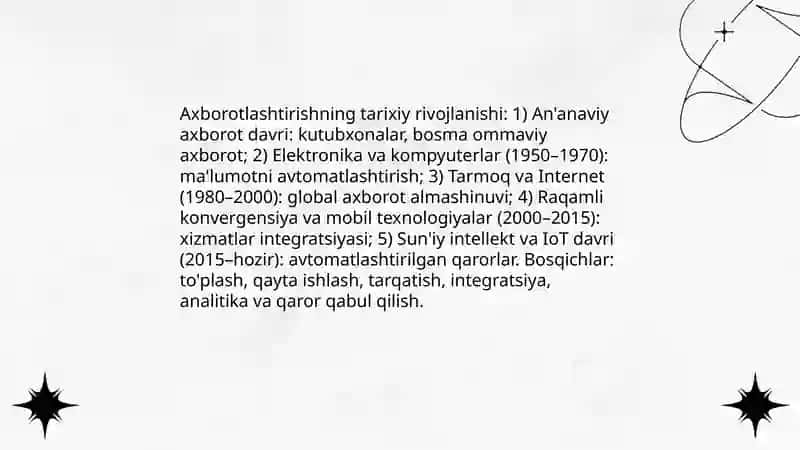 Axborotlashgan jamiyat va uning istiqbollari 4
