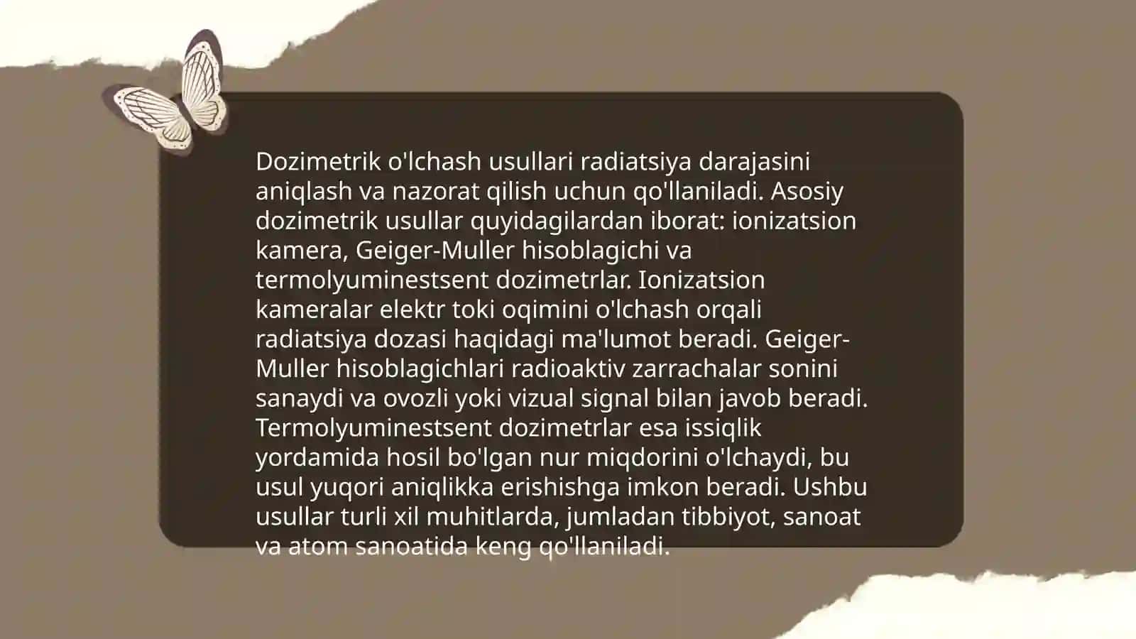 Radiatsion energiya yutilishini dozimetrik baholash 4