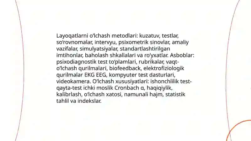 Layoqatlarni eksperimental oʻrganish 4