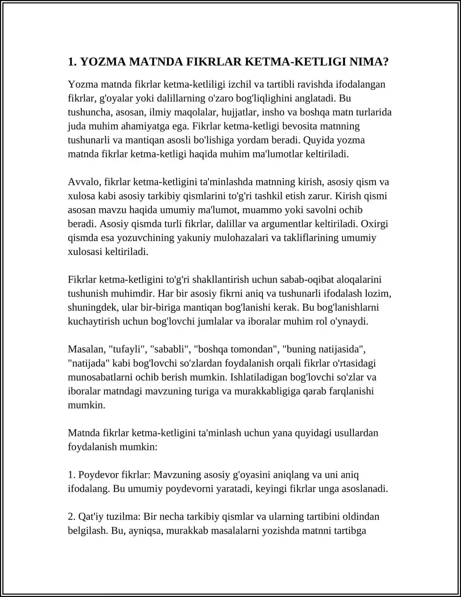 Fikrlar ketma-ketligi 4