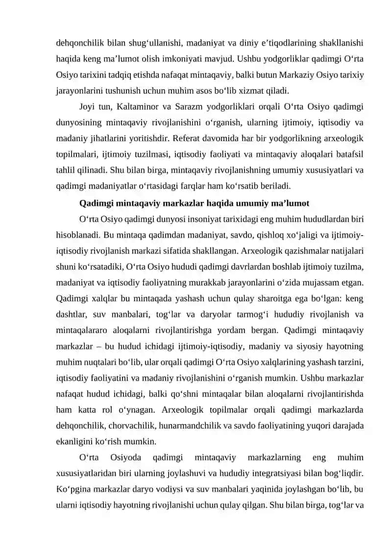O‘rta Osiyo qadimgi dunyosinnig mintaqaviy rivojlanishi 4