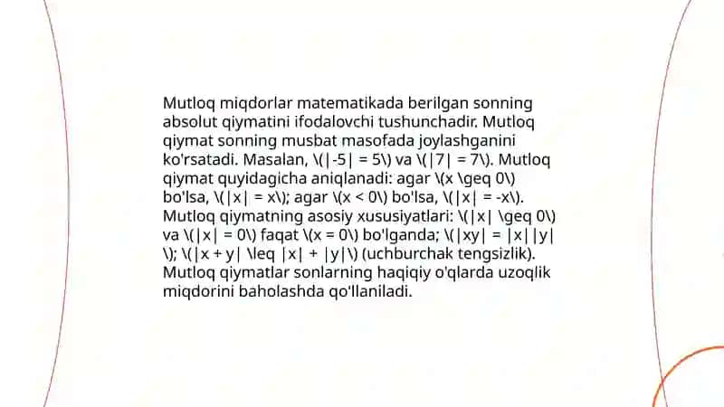 Mutloq va nisbiy miqdorlar 4