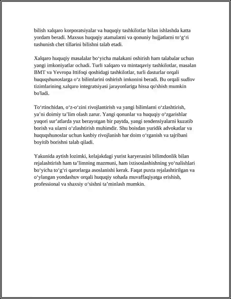 KELAJAKDAGI YURIST KARYERASINI SHAKLLANTIRISH 4