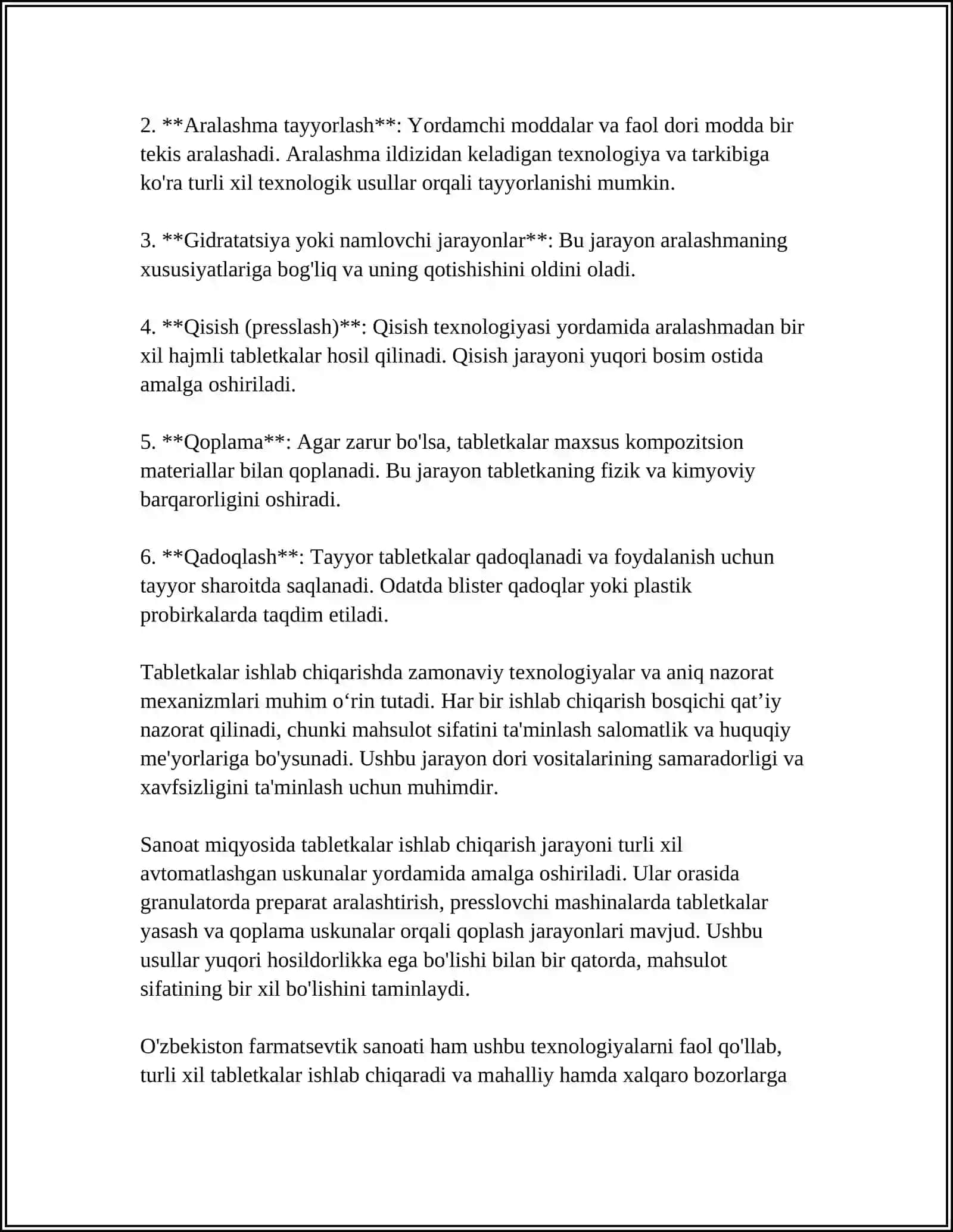 Ishlab chiqariladigan tabletkalar 4