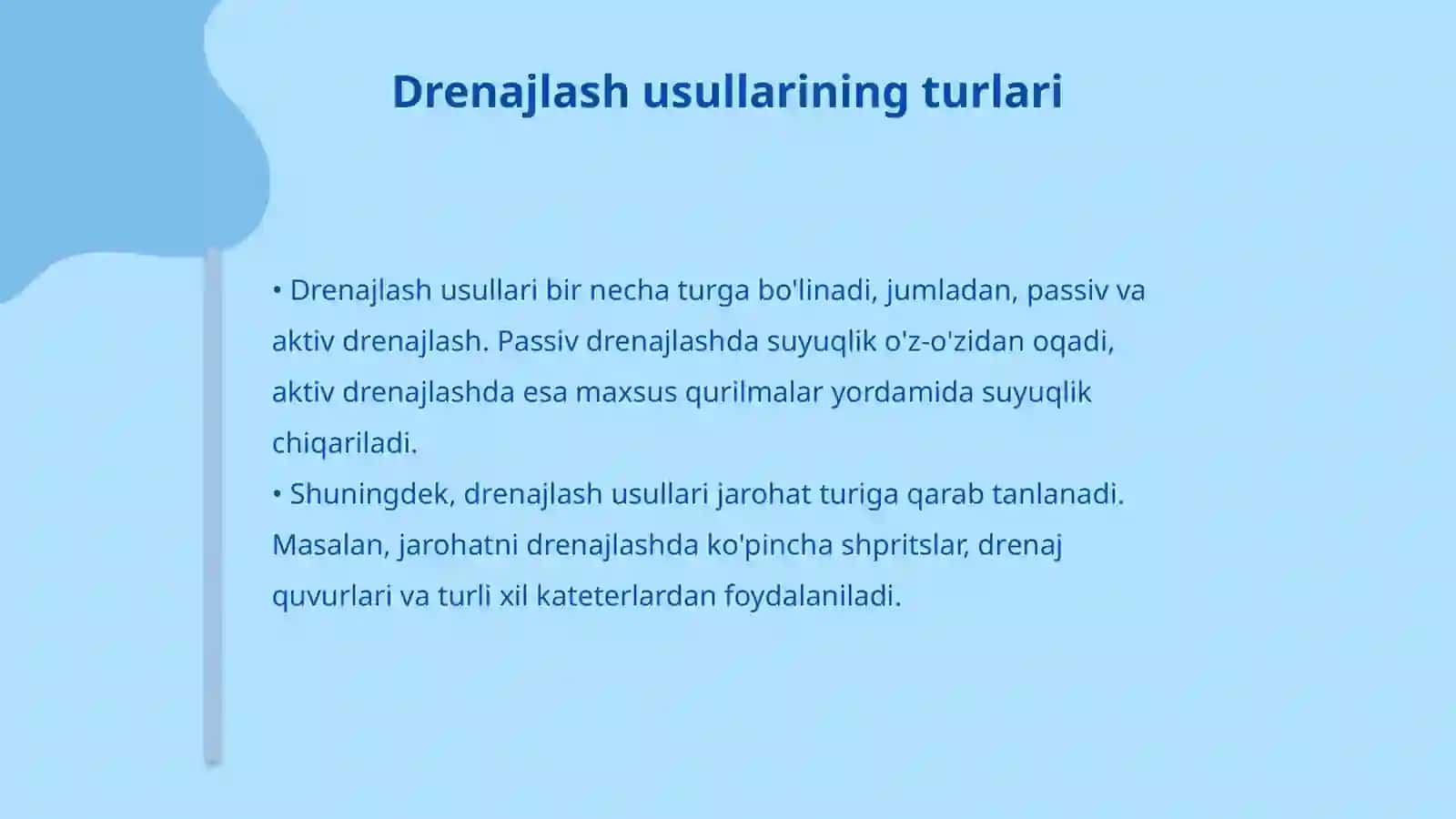 Jarohatni drenajlash usullari 4