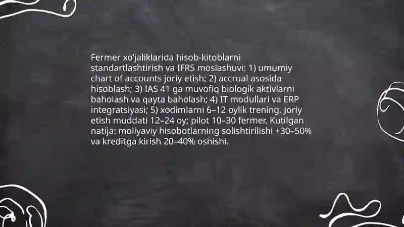 Qishloq xoʻjaligida moliyaviy hisobotni transformatsiya qilish 4