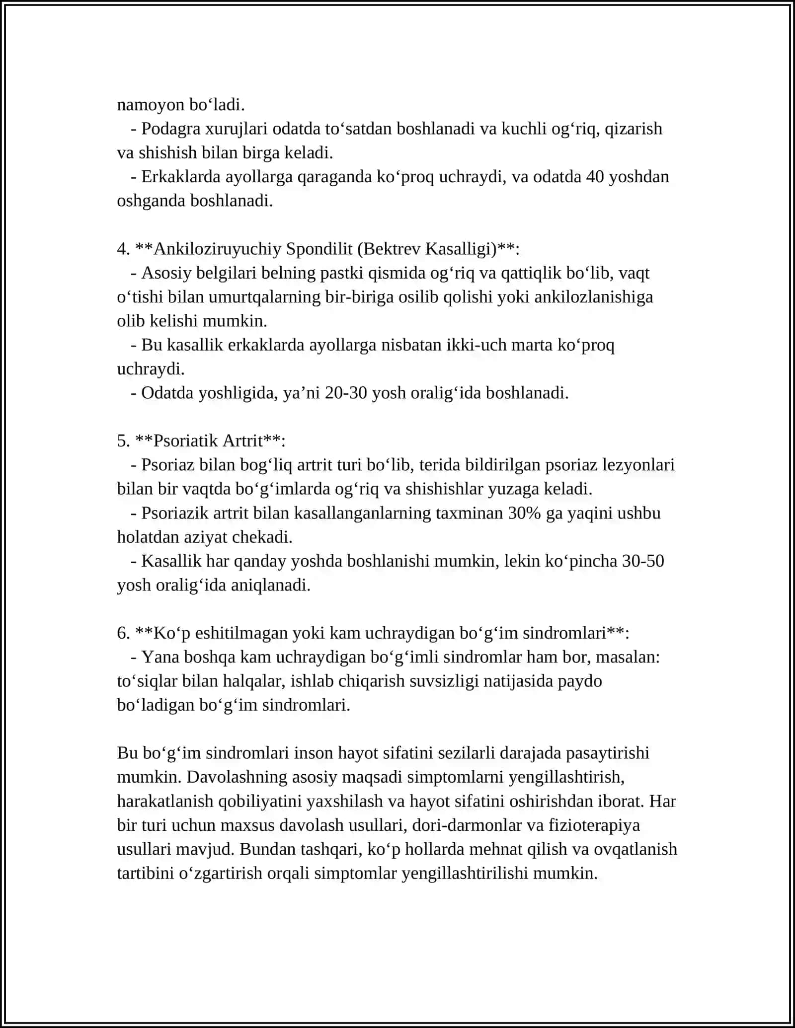 MUSTAQIL ISH Mavzu: BOĢIM SINDROMI,QIYOSIY DIAGNOSTIKASI 4