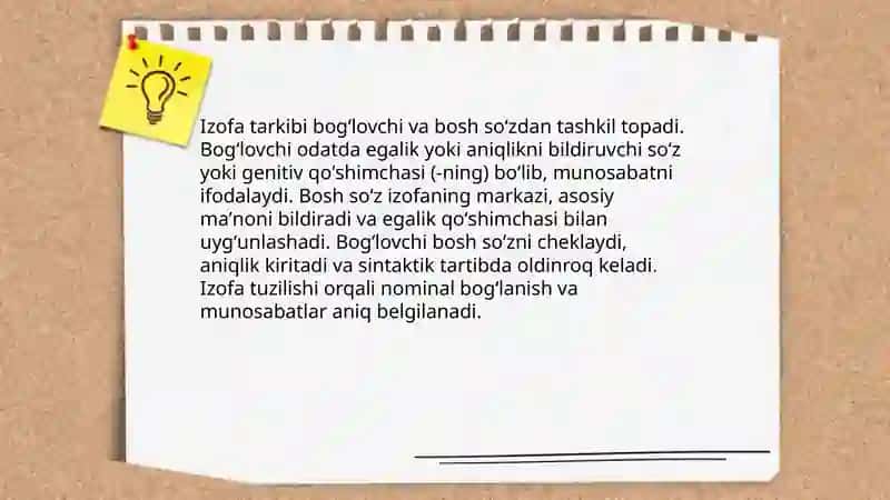 Izofa soʻz birikmasi va turlari 4