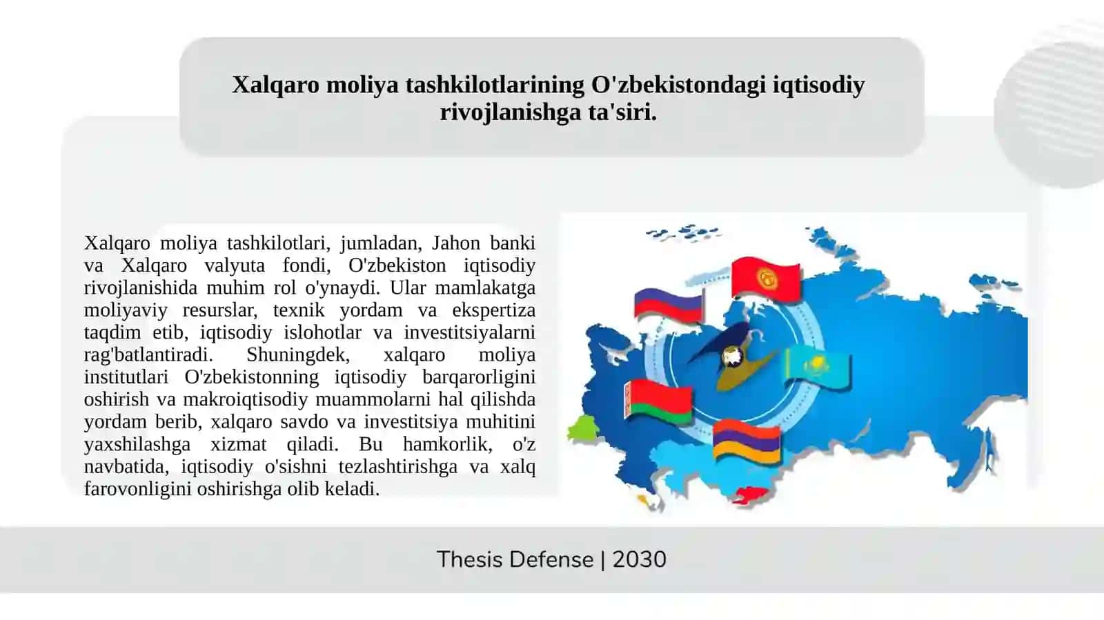 O'zbekistonni xalqaro moliya institutlari bilan hamkorlik aloqalari 4