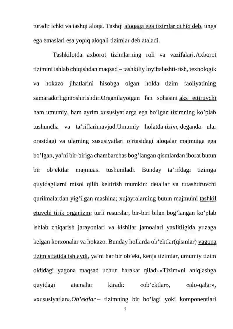 Axborot tizimlari 4