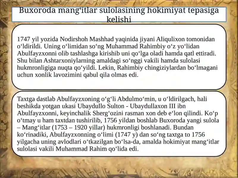 Buxoroamirligining tashkili tarixi 4