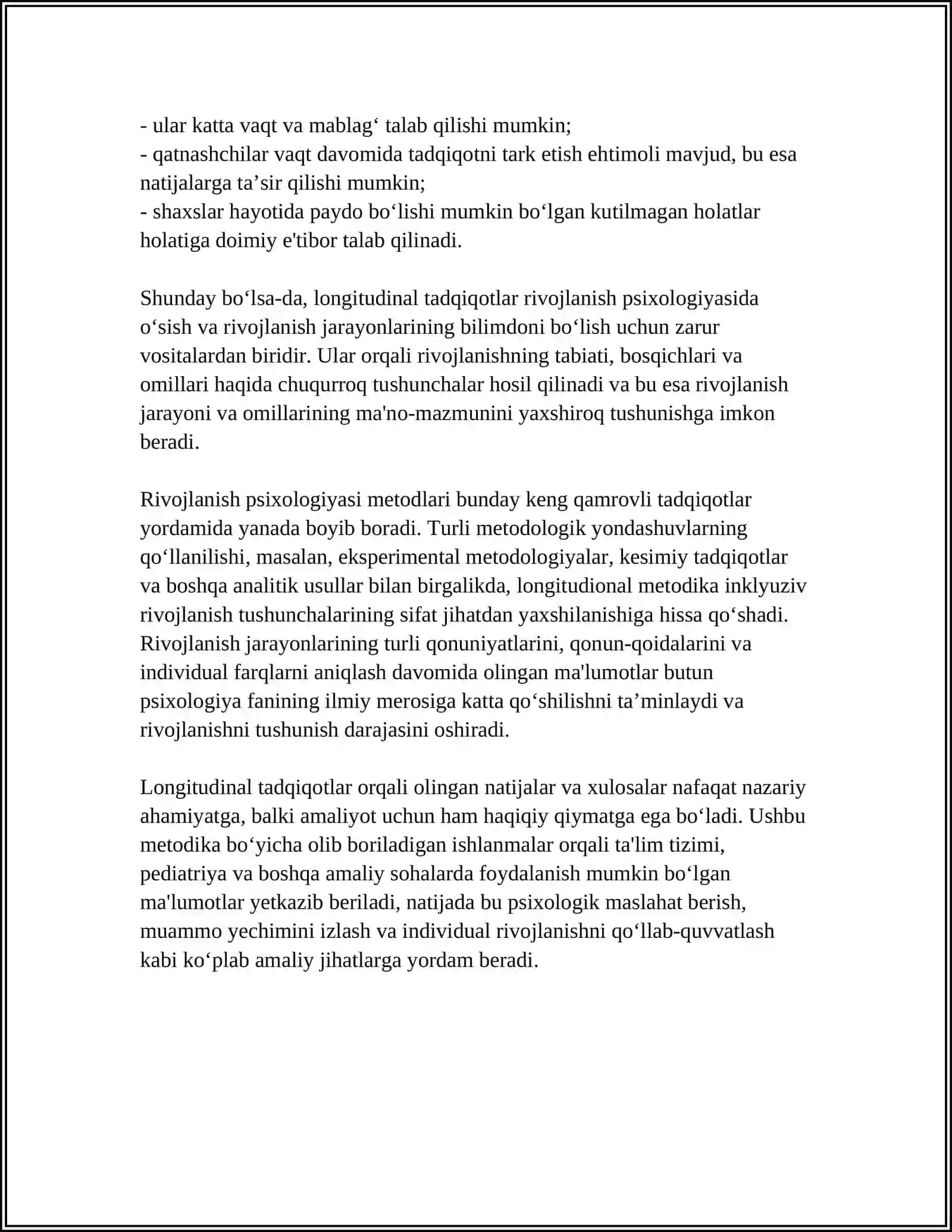 RIVOJLANISH PSIXOLOGIYASI METODLARI 4