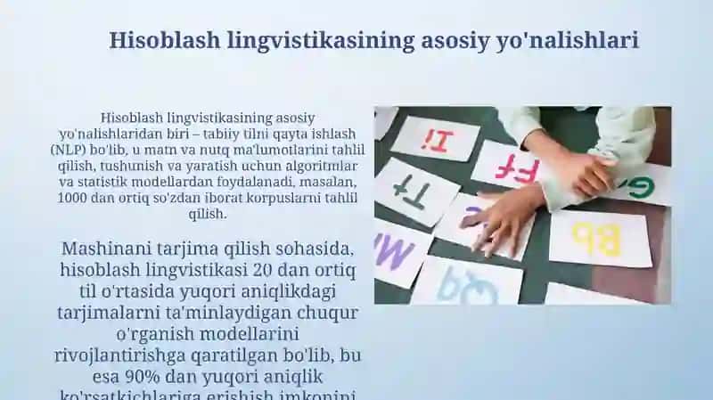 Kampyuter lingvistikasining yoʼnalishlari 4
