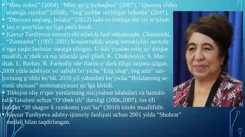 Kavsar Turdiyeva hayoti va ijodi 4