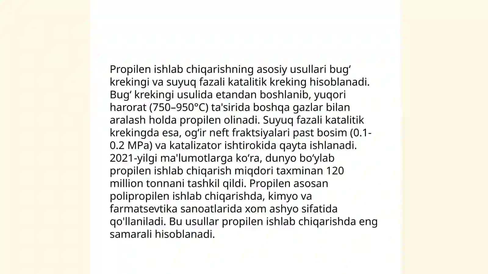 Propilen olinishi 4