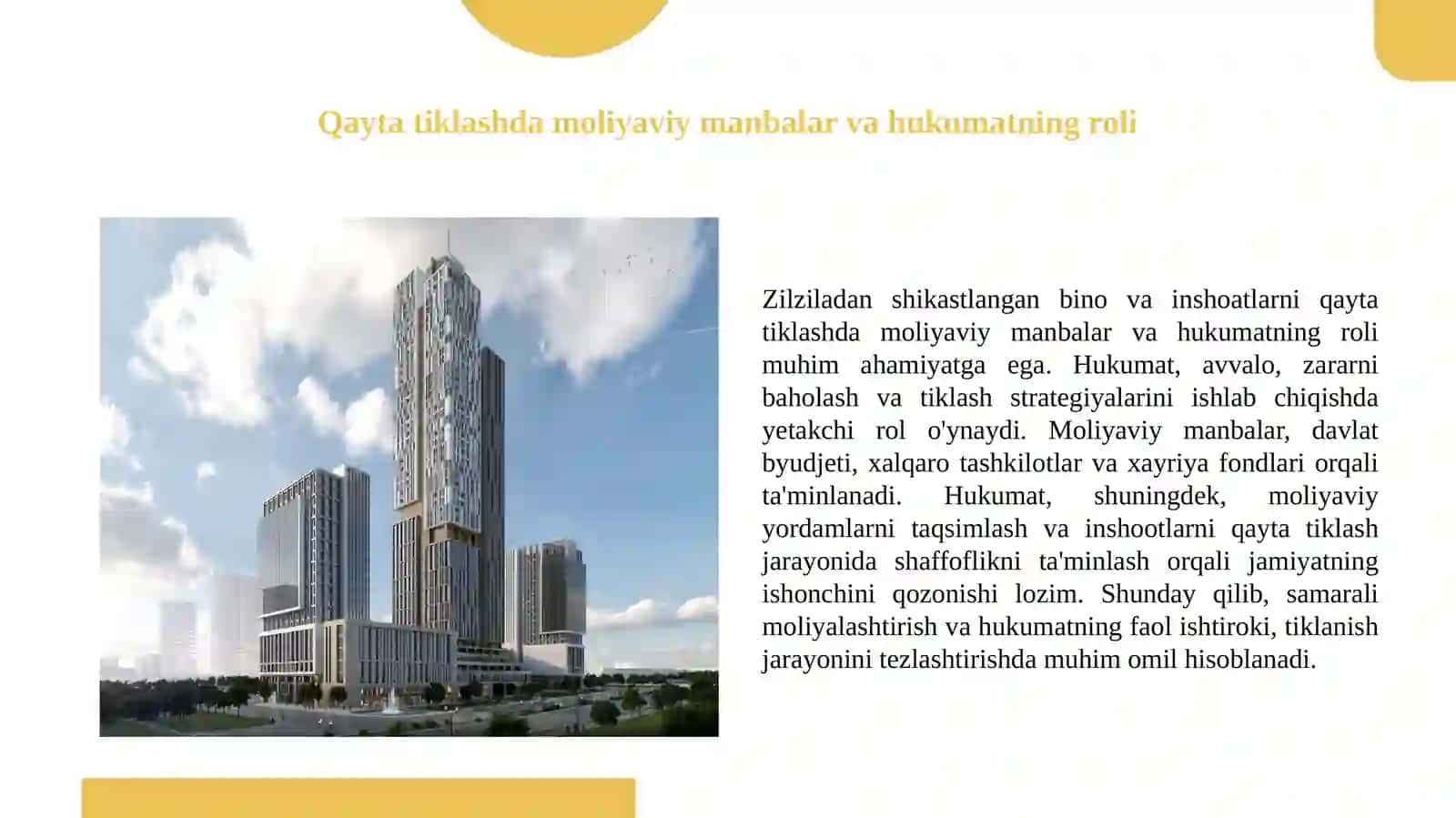 Zilziladan shikastlangan bino va inshoatlarni qayta tiklash usullari 4