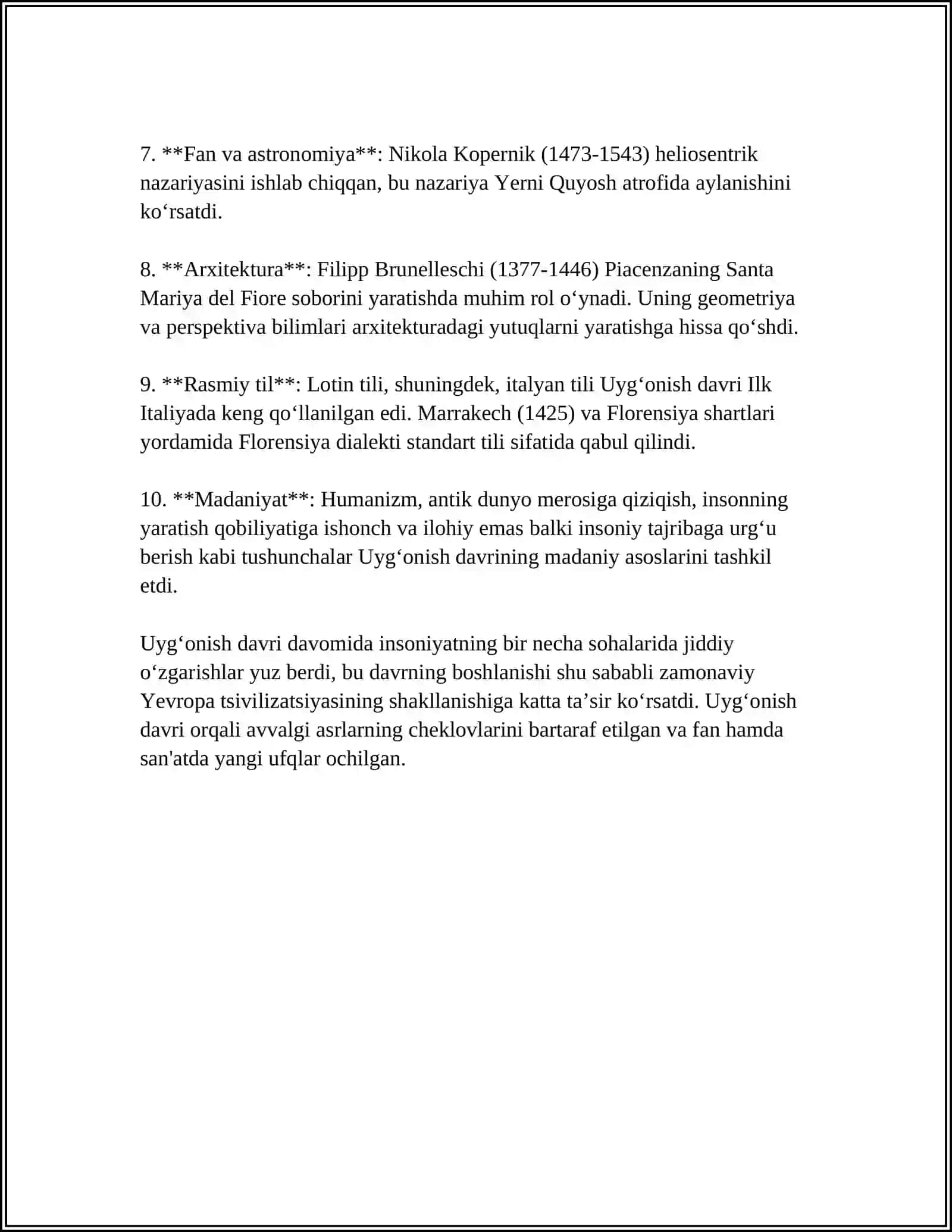 YEVROPADA UYGʻONISH DAVRI VA UNDA FALSAFIY TAFAKKUR RIVOJI 4