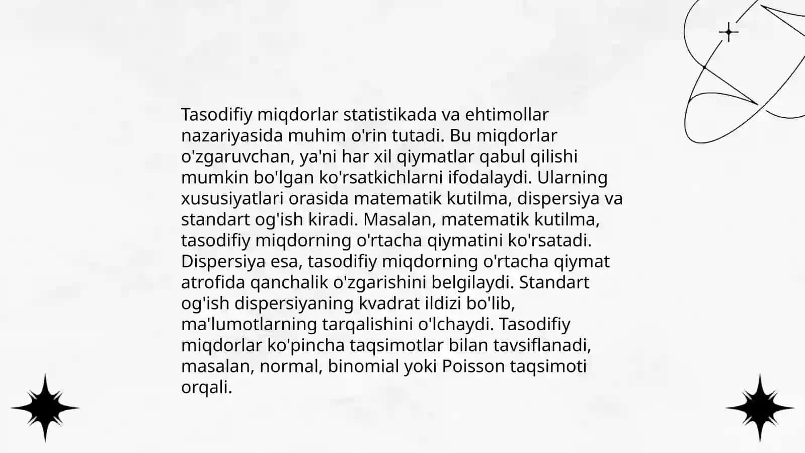 Uzluksiz tasodifiy miqdorlar 4