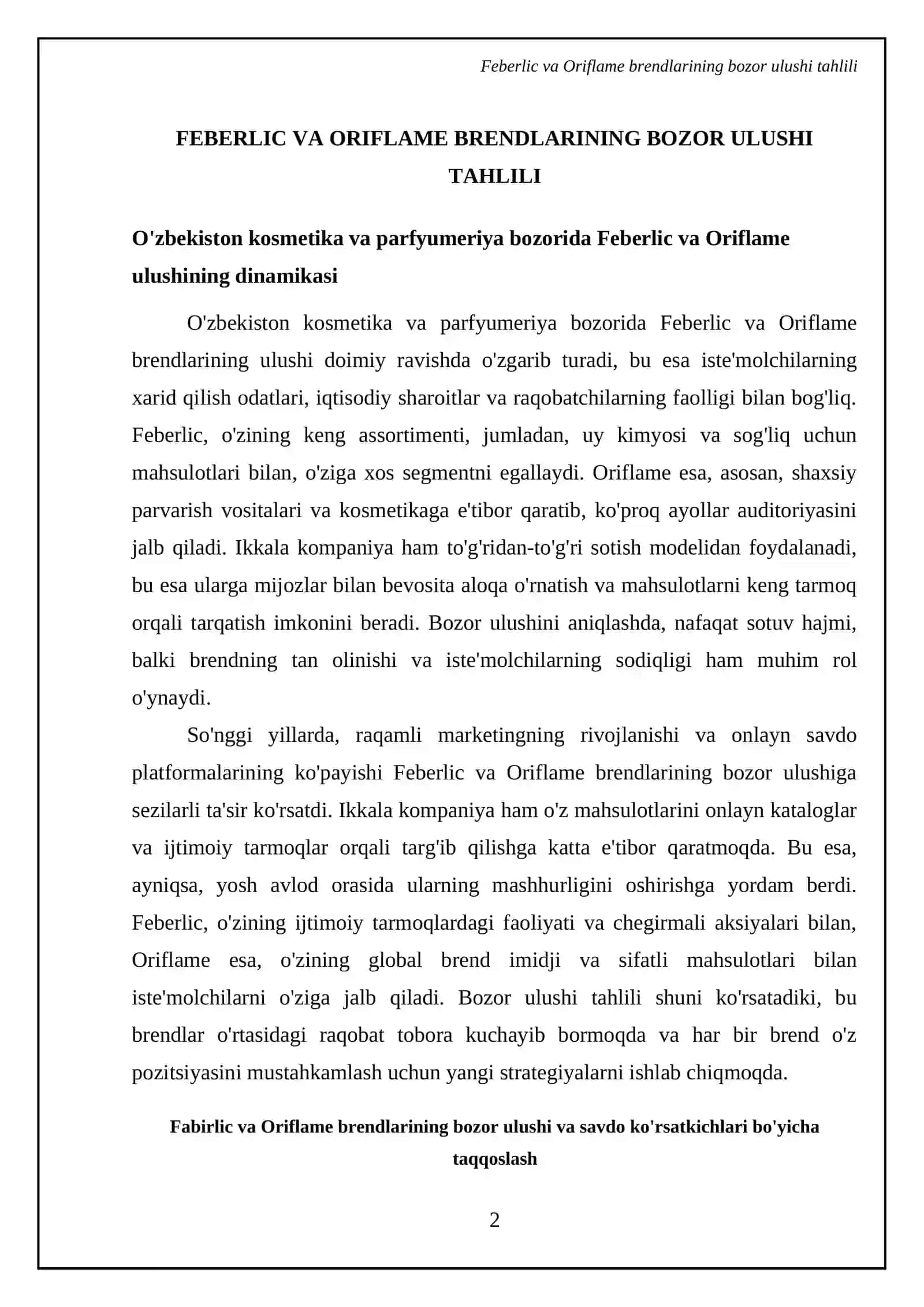 Feberlic va Oriflame brend battle 4
