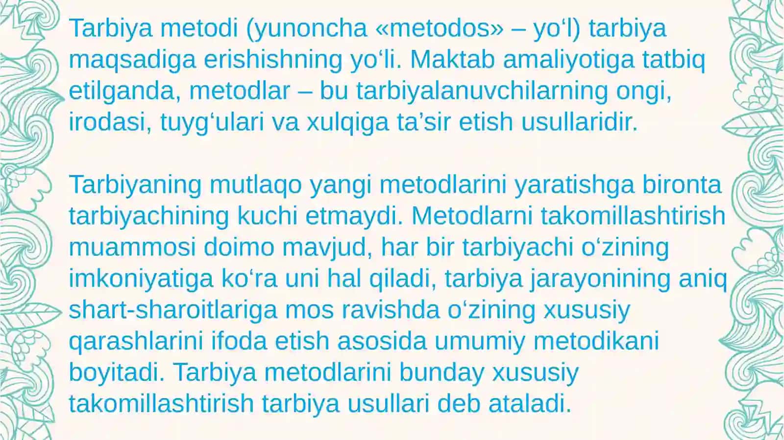 Tarbiyaning umumiy metodlari 4