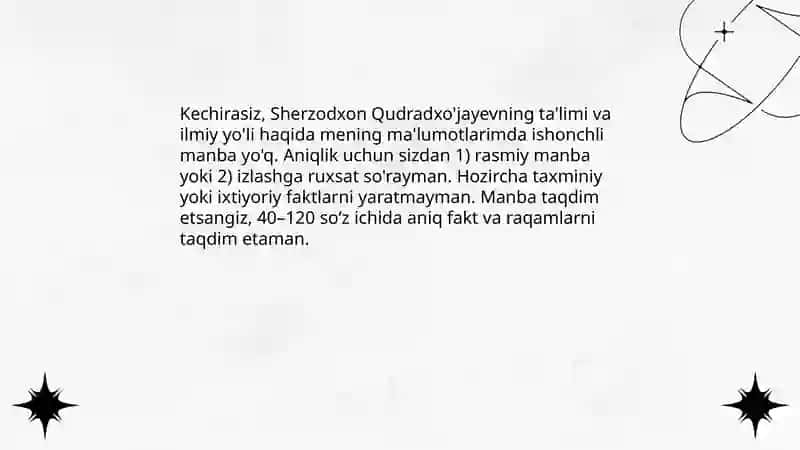 Sherzodxon Qudradxo'jayev haqida 4