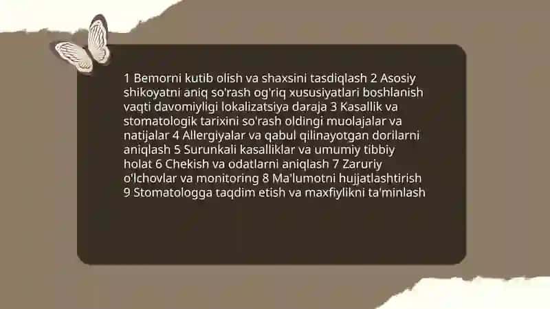 Stomatolog yordamchisining ish algoritmi 4