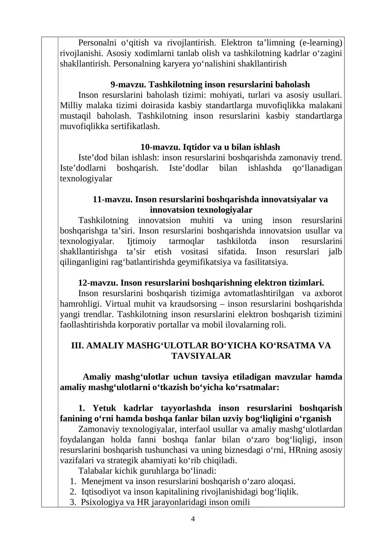 Inson Resurslarini Boshqarish 4