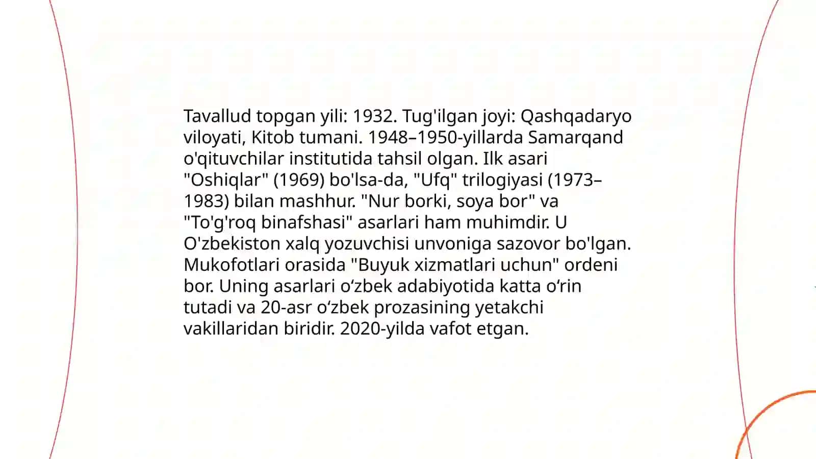 Tavernak Qodirov hayoti va ijodi 4