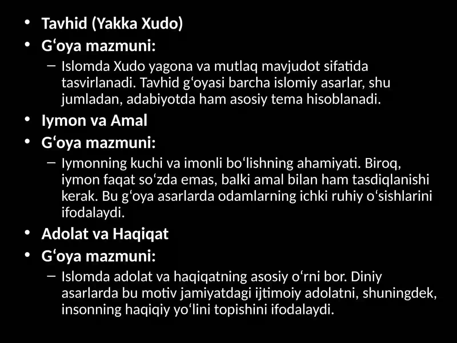 Musulmon adabiyotining g`oyaviy motivlari 4