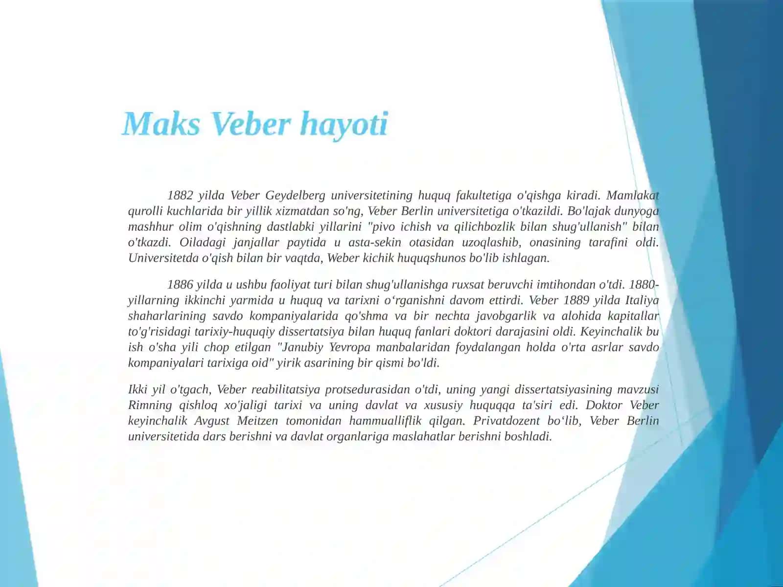 Maks Veberning “Protestant axloqi va kapitalizm ruhi” asari 4