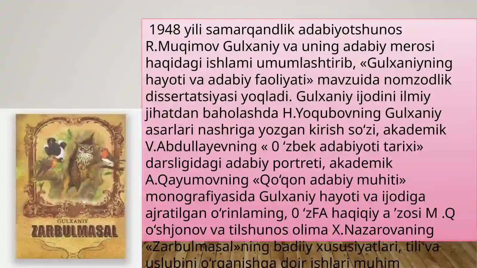 Gulxaniy "Zarbulmasal" 4