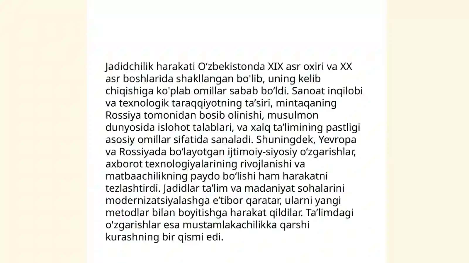 Jadidchilik harakatining asosiy maqsadlari 4
